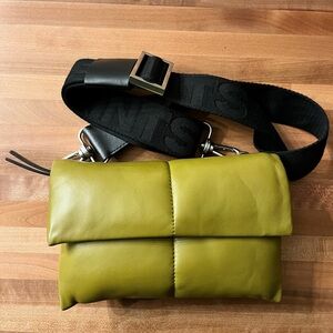 All Saints “Ezra” crossbody in sap green — like new condition